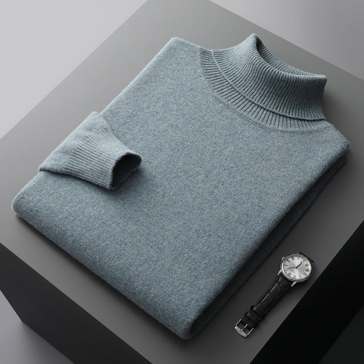 Men's Turtleneck Sweater made of 100% Wool, Plus Sizes