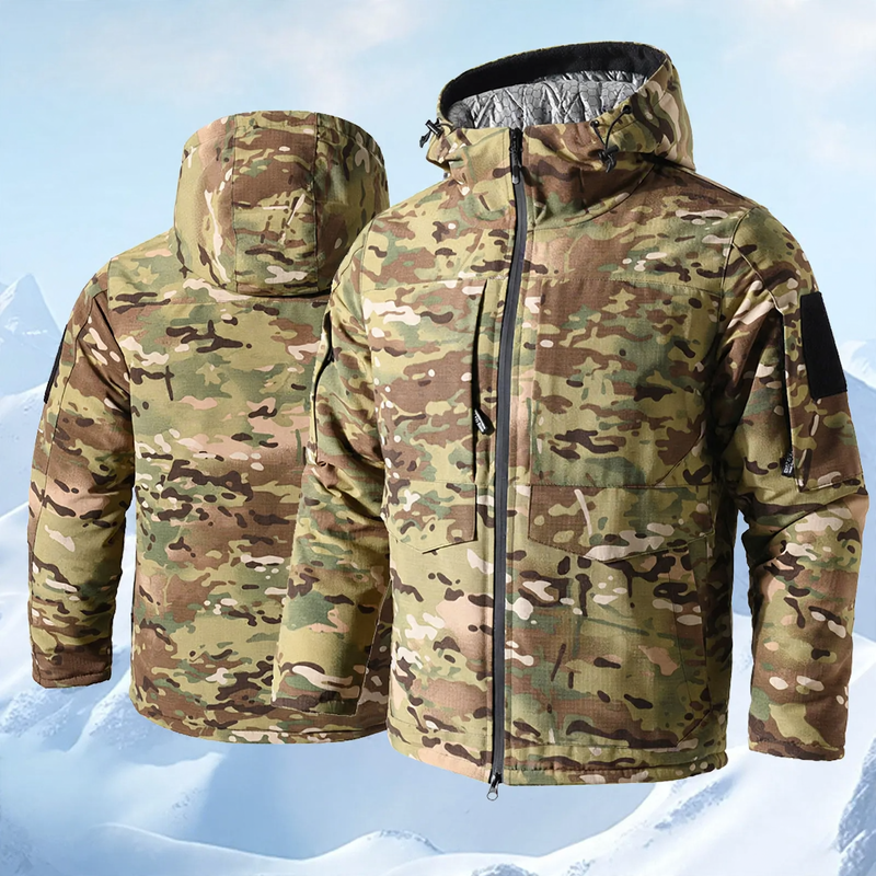 Men's winter jacket, graphene insulation, water-repellent, camouflage