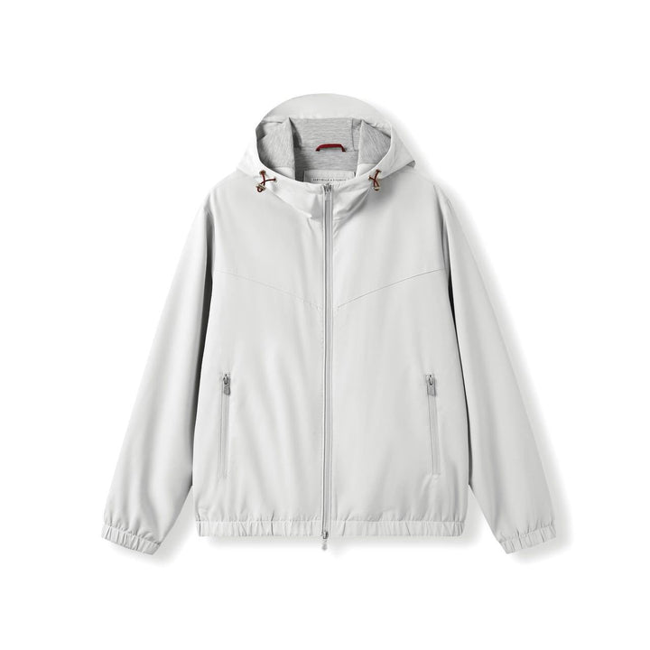 Elegant men's hoodie, wool and silk