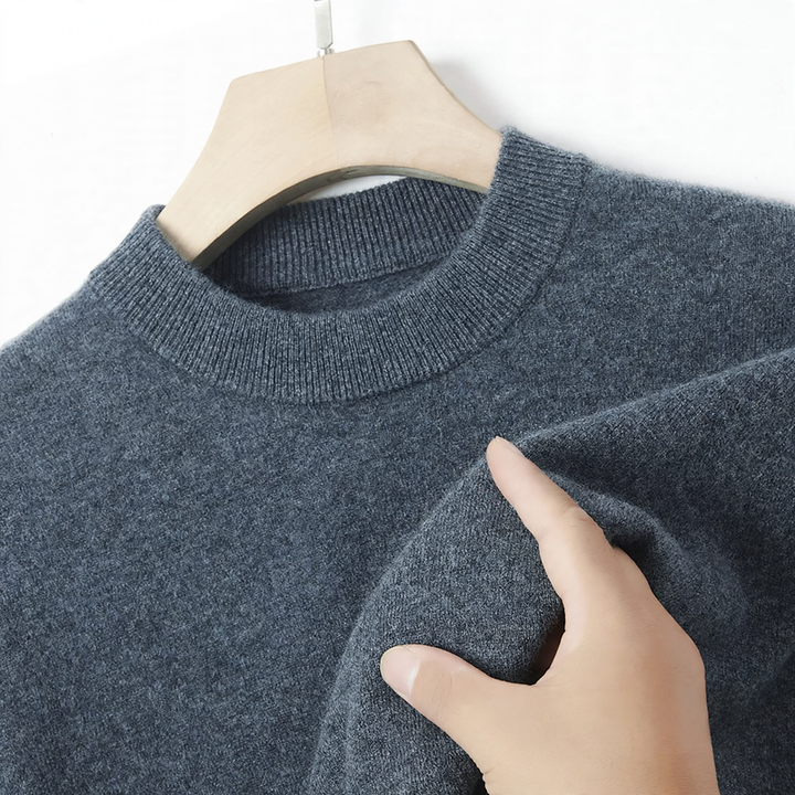 Men's cashmere sweater, solid color, warming