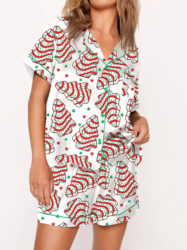 Women's Christmas-themed Pajamas, Long Sleeve, Set