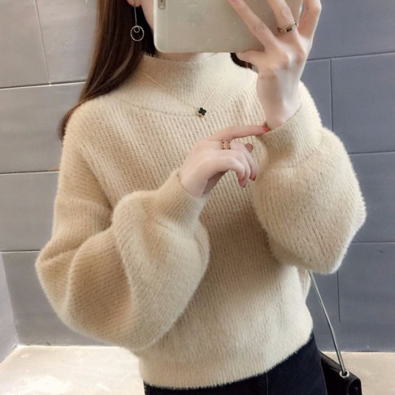 Women's Sweater, Short, Lantern Sleeves, Knit