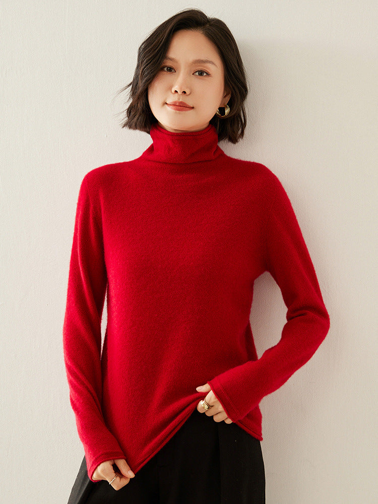 Cashmere sweater with roll neck