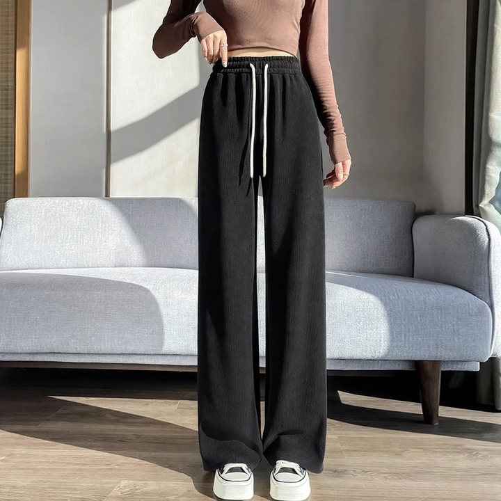 Kord wide trousers with a soft drape