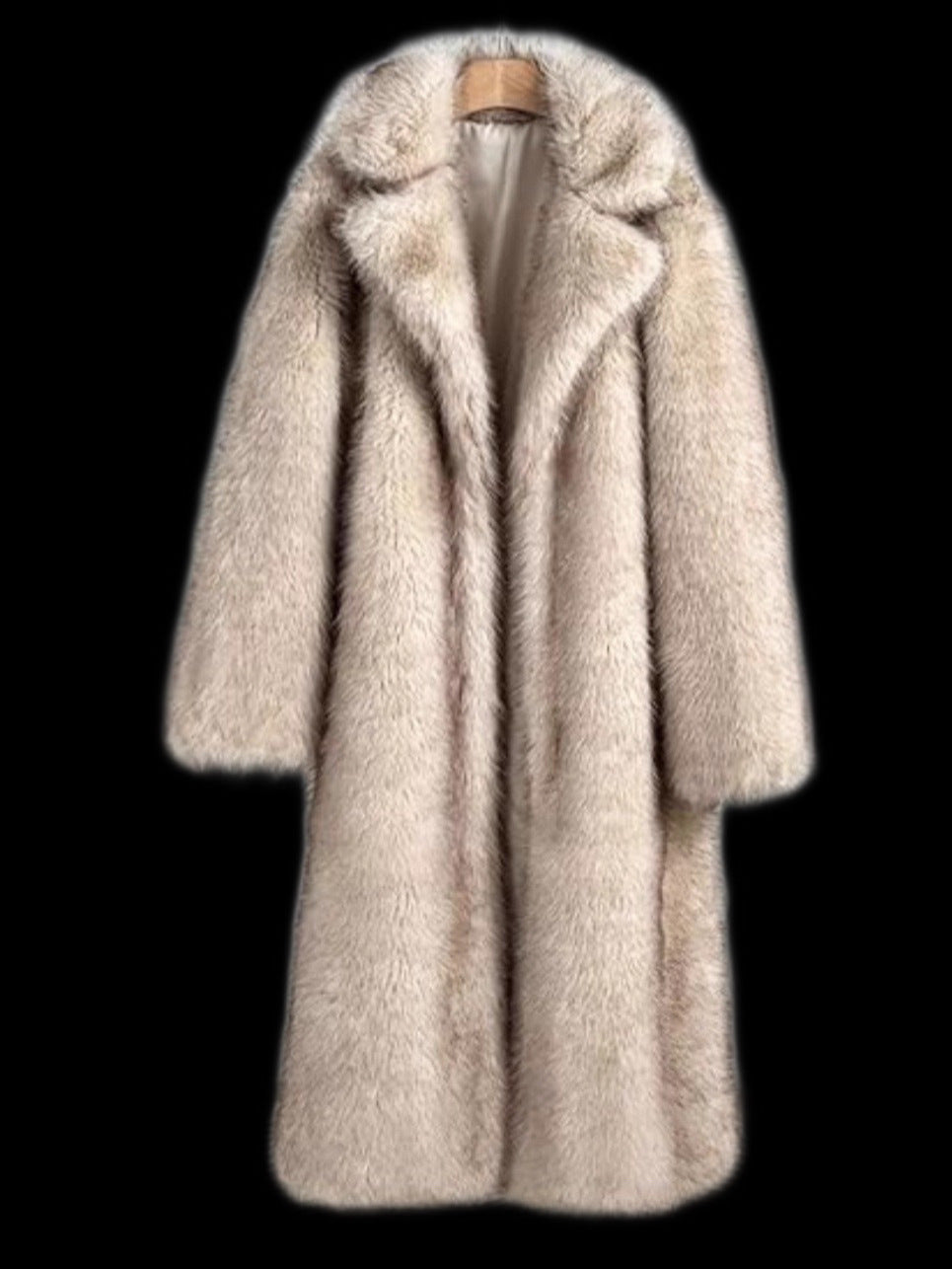 Long faux fur coat in fox fur look