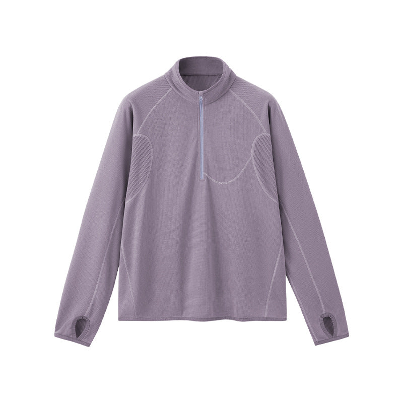 Light men's sweatshirt with half zipper