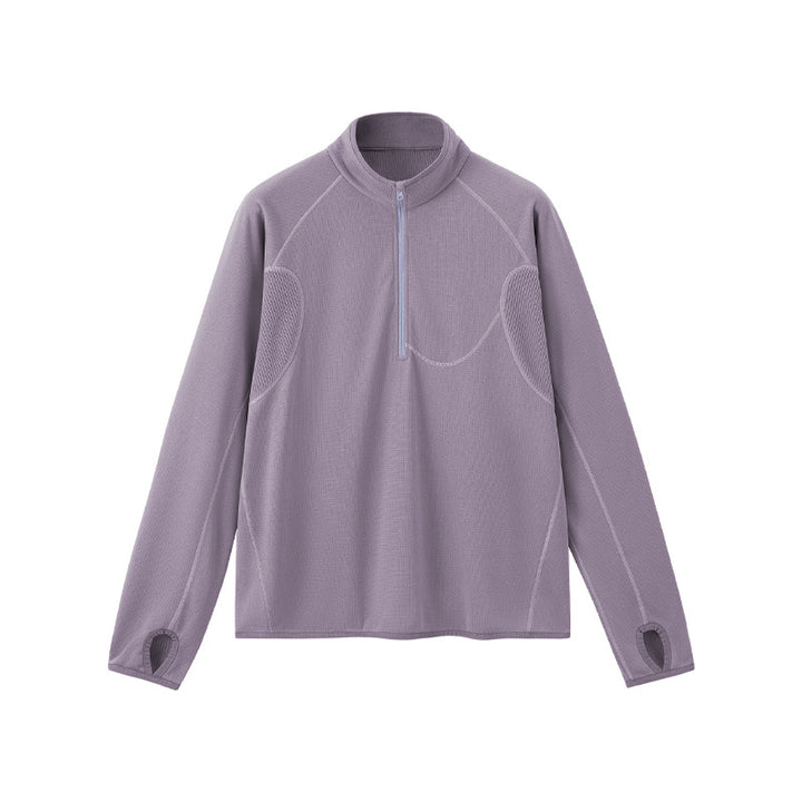 Light men's sweatshirt with half zipper