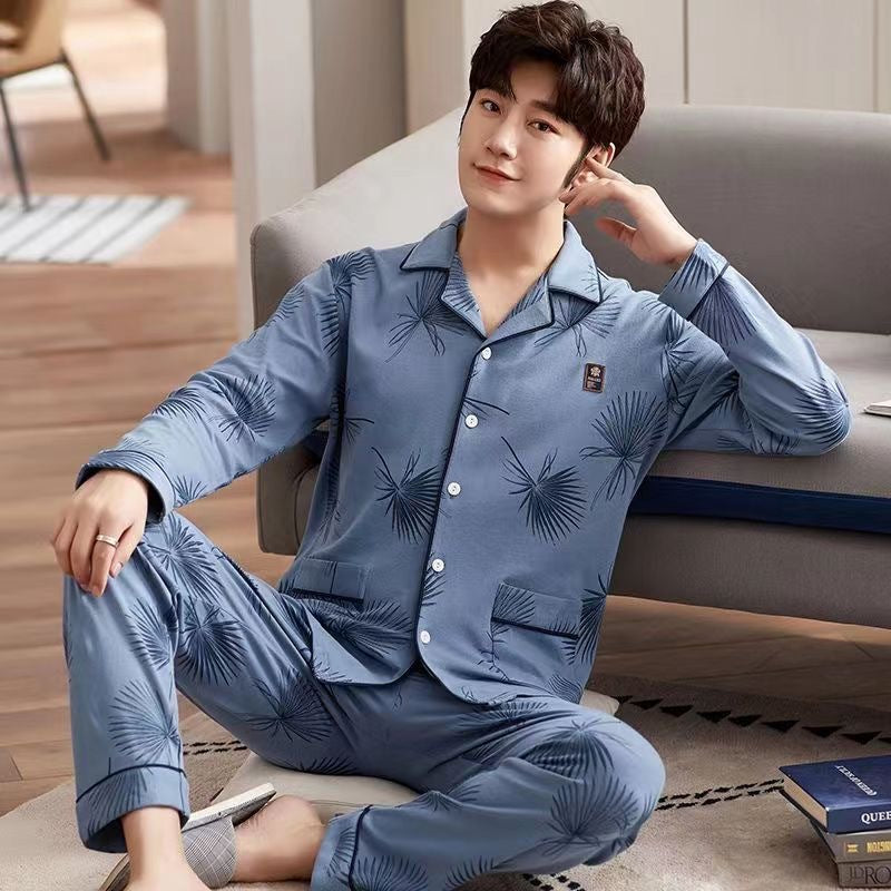 Men's pajamas made of pure cotton, loose fit