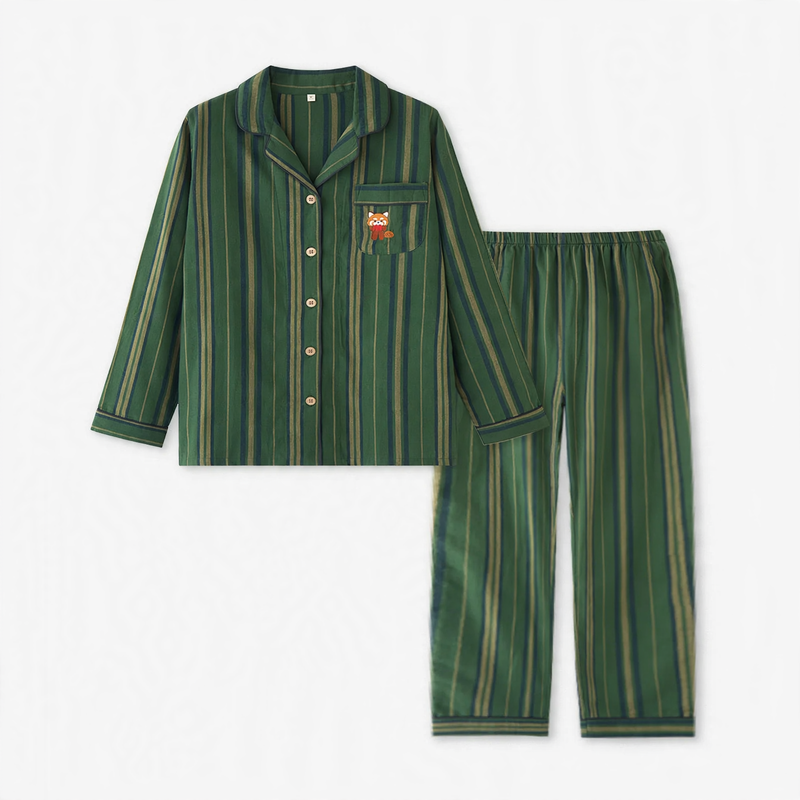 Cotton Pajamas for Couples in Striped Design