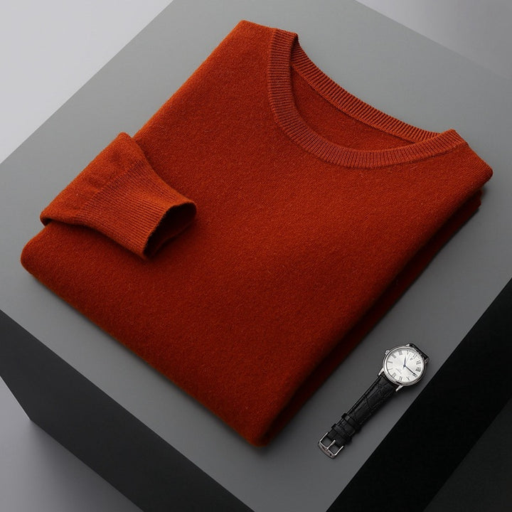 Men's cashmere sweater, crew neck, warm, 350g