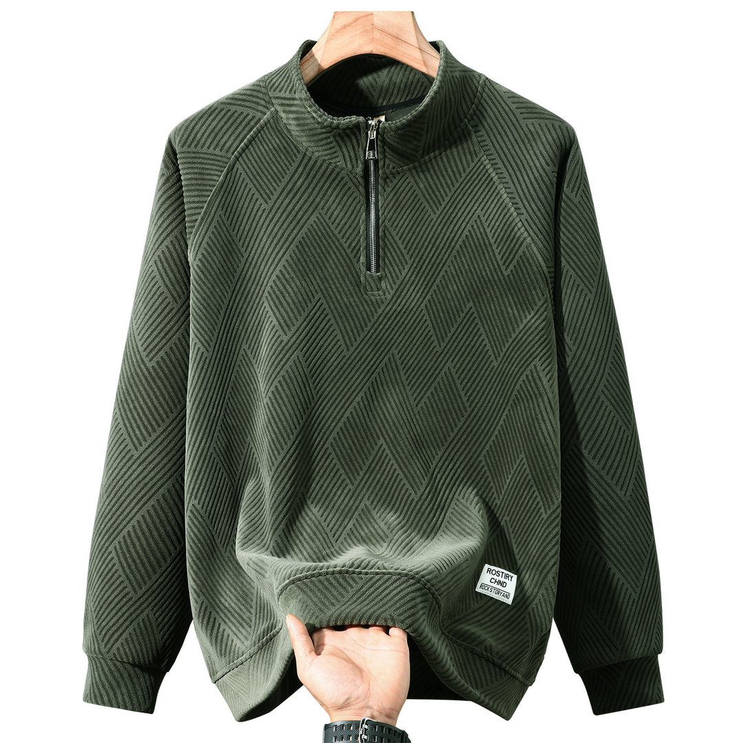 Padded men's sweater with zipper, plus size
