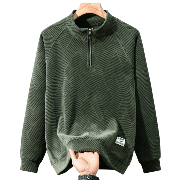 Padded men's sweater with zipper, plus size