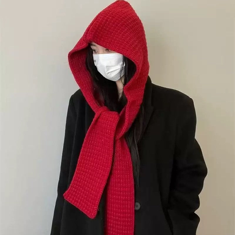 2-in-1 Hooded Scarf and Beanie Set