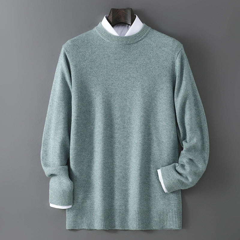 Men's Wool Sweater, Crew Neck, 100% Wool, Reinforced