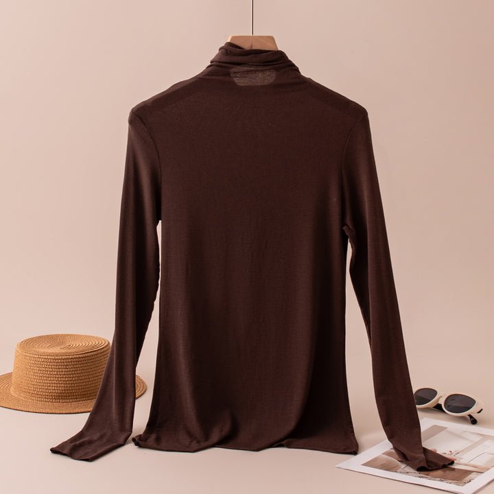 Women's Long Sleeve Shirt with Stand-up Collar, Soft and Comfortable