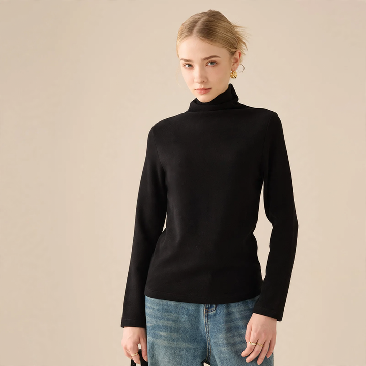 Women’s Long Sleeve Undershirt, Lined, Round Neck