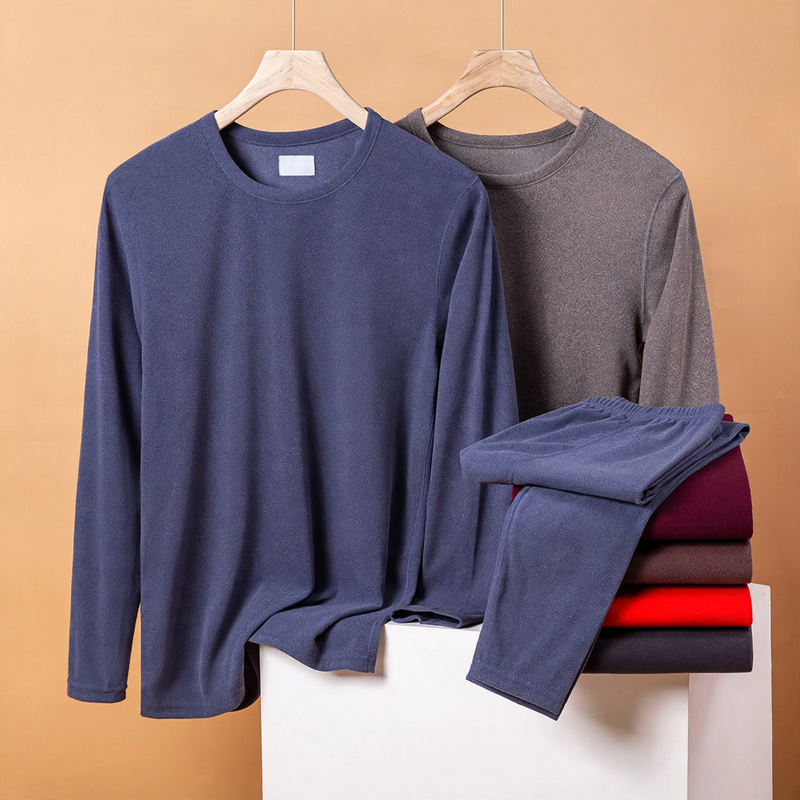 Men's Thermal Underwear Set, Lined, Round Neck