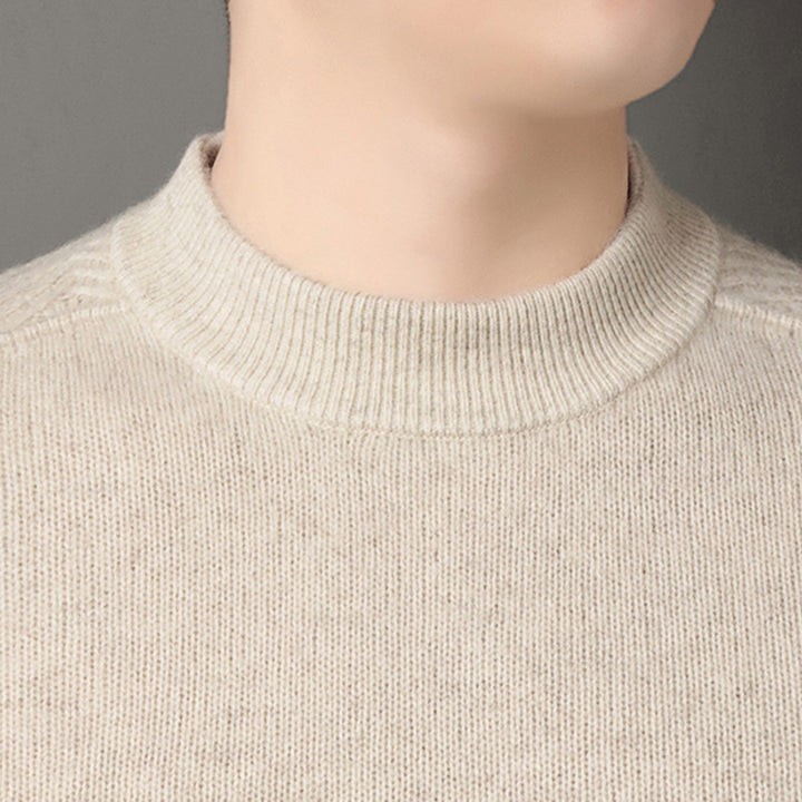 Men's Yak Wool Sweater, Stand-Up Collar, Warm and Knitted