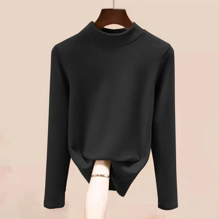 Women's thermal undershirt, half-high collar, lined