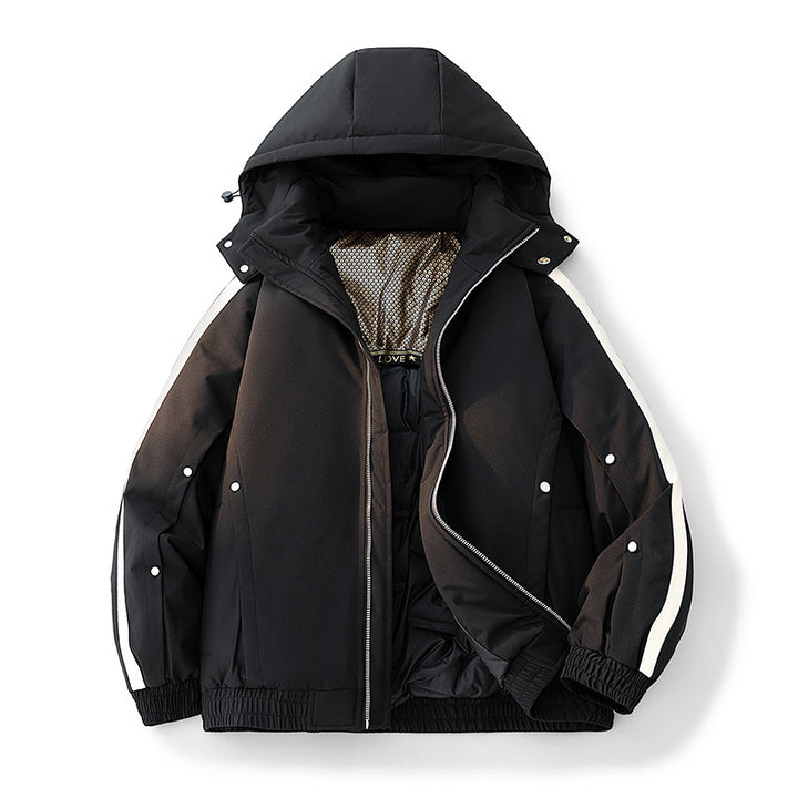 Warm men's down jacket in extended sizes