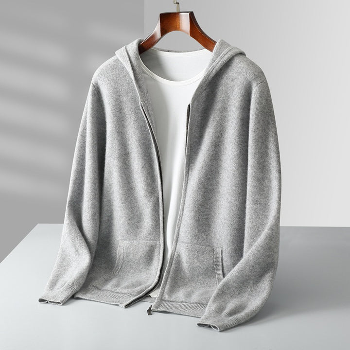 Men's hoodie cardigan with zipper