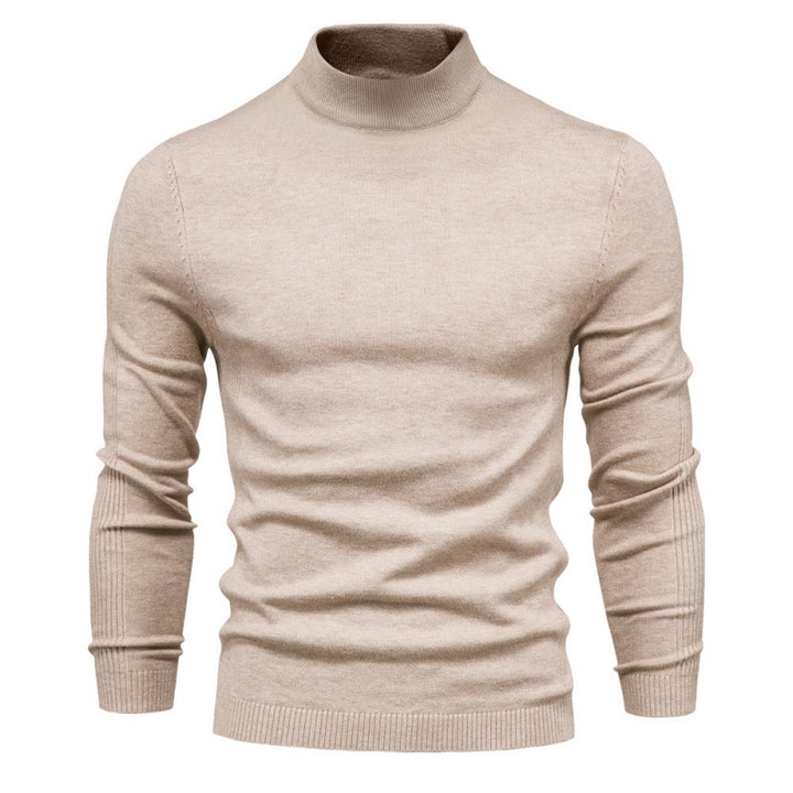 Men's turtleneck sweater, knitted, solid color