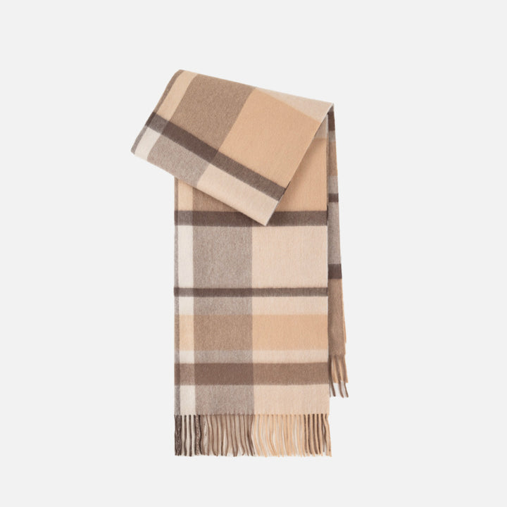 Large wool scarf, 200x70cm, checked