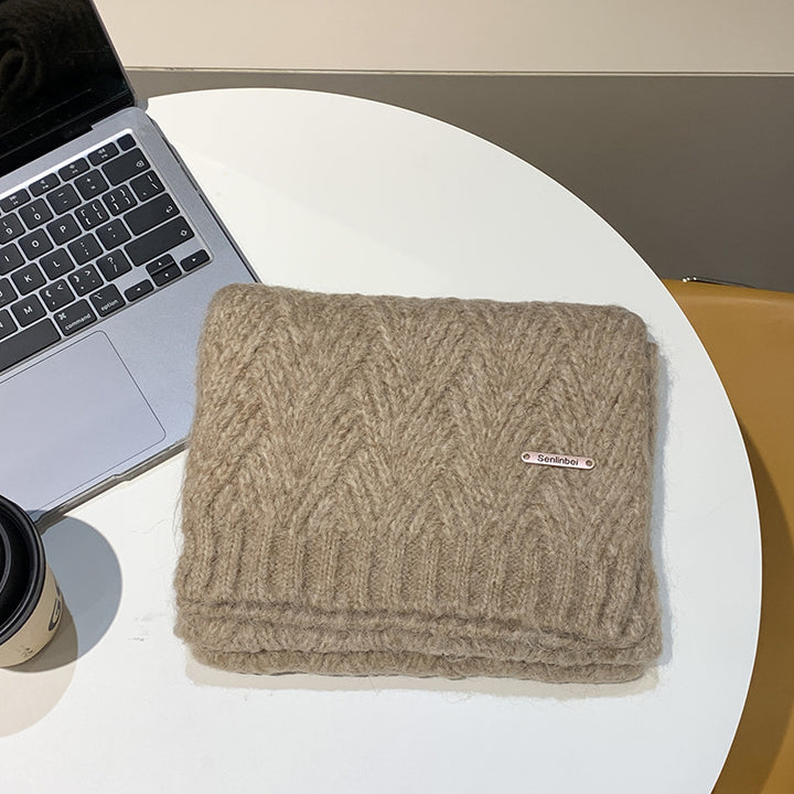 Knitted scarf made of alpaca wool blend, fashionable