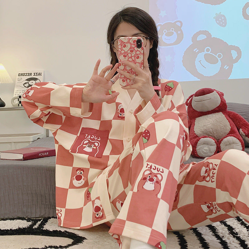 Ladies' house suit, long-sleeved, cartoon style, comfortable