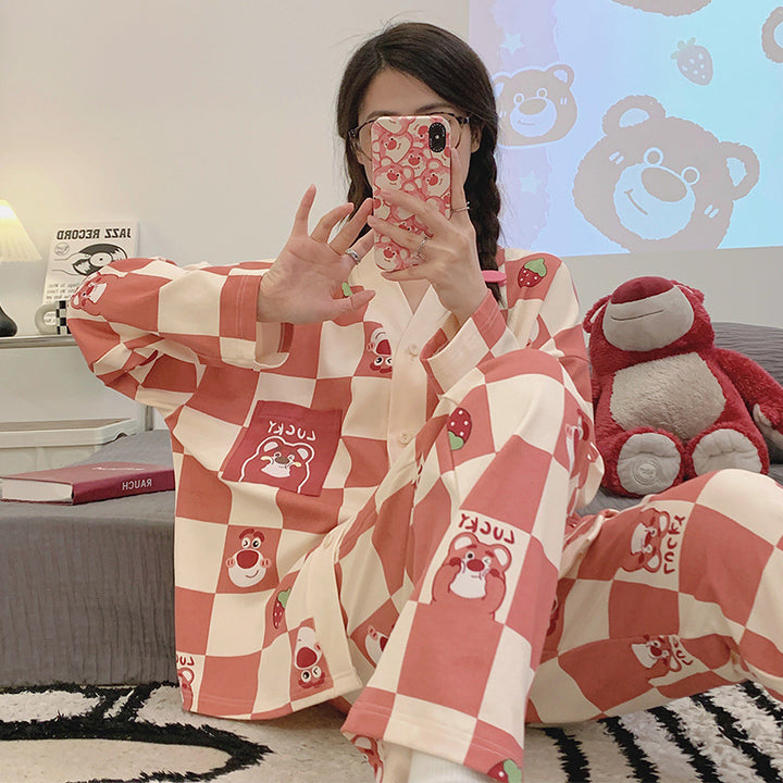 Ladies' house suit, long-sleeved, cartoon style, comfortable