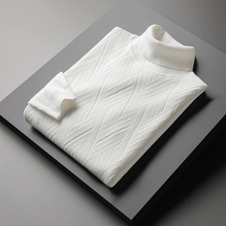 Men's turtleneck sweater, lined, warm