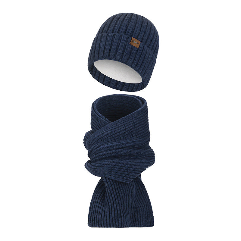 Knitted hat and long scarf set