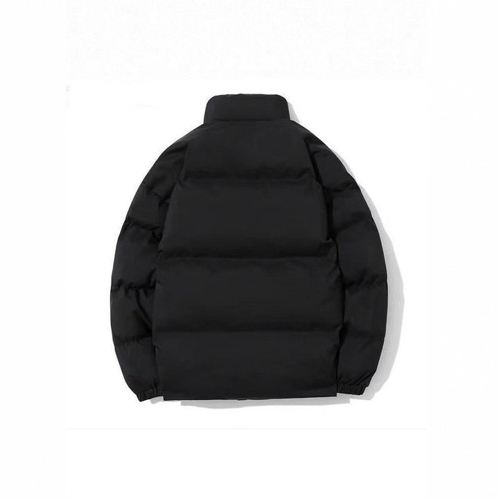 Padded men's quilted jacket with stand-up collar