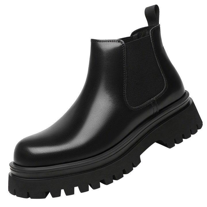 Men's platform boots with inner sole elevation