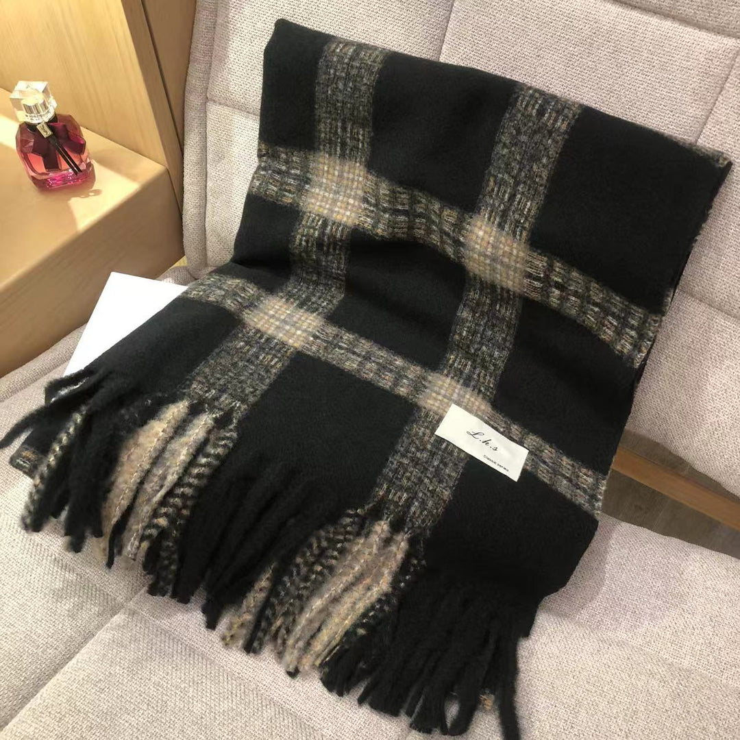 Checked scarf, 200 cm, warming