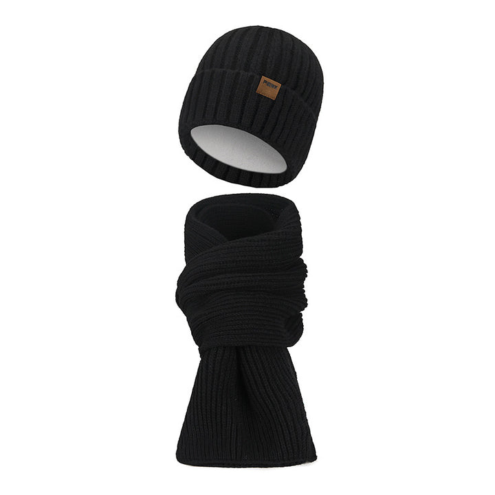 Knitted hat and long scarf set