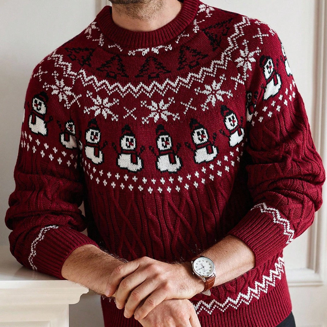 Retro Christmas sweater with snowman motif