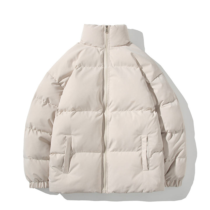 Unisex quilted jacket, padded, stand-up collar, loose fit
