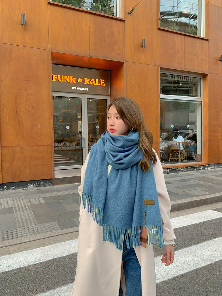 Warmer wool scarf, solid colors