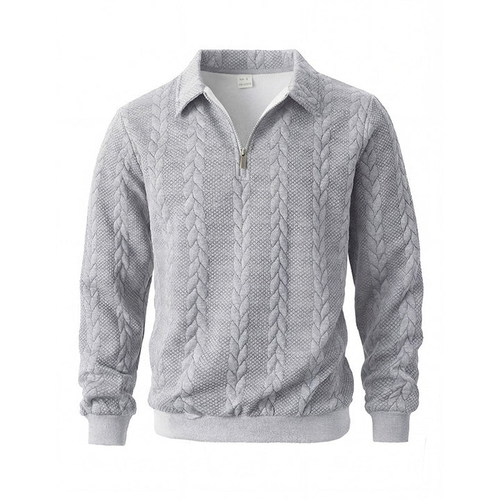 Men's sweatshirt with zipper and laydown collar