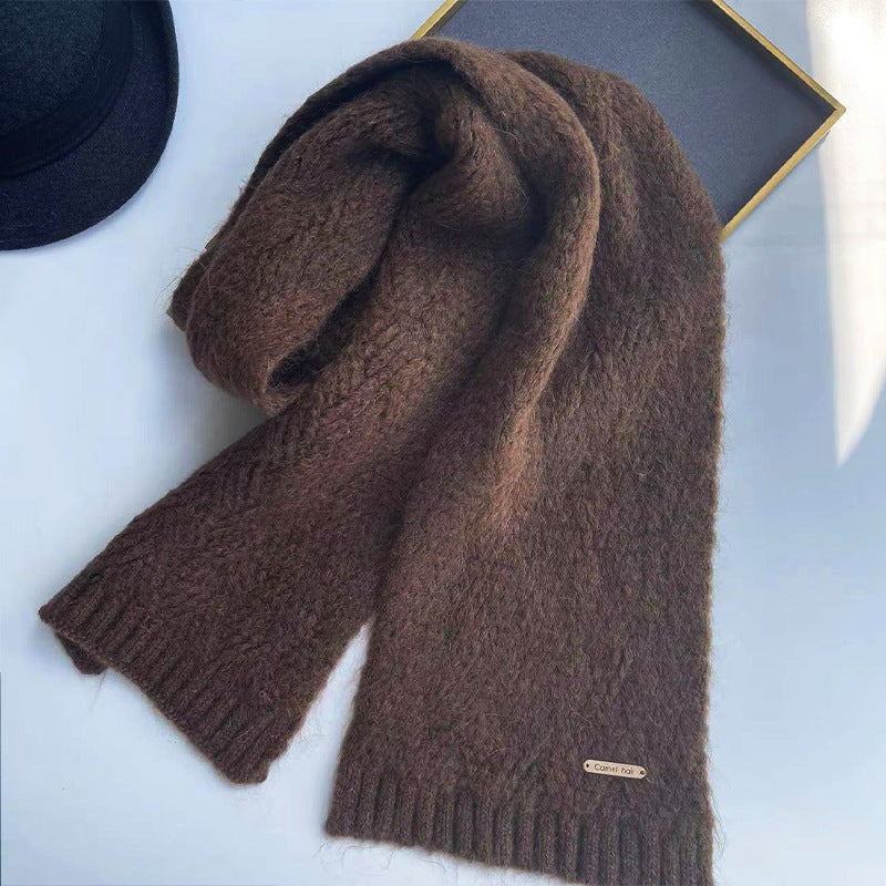 Knitted scarf with alpaca wool, 160x20 cm