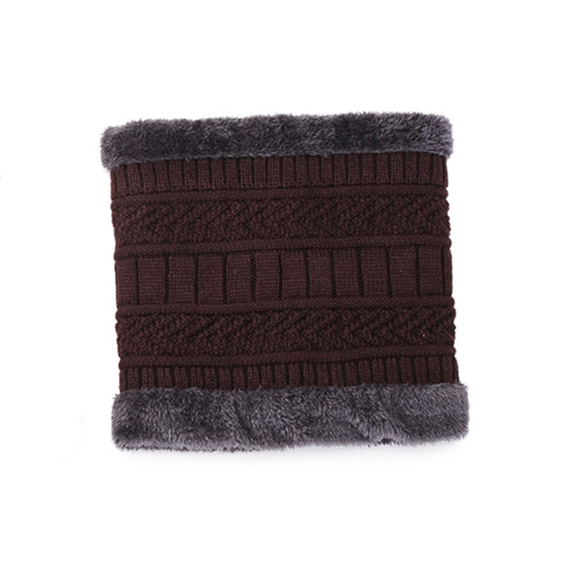 Knitted hat with scarf, 2-piece set, lined
