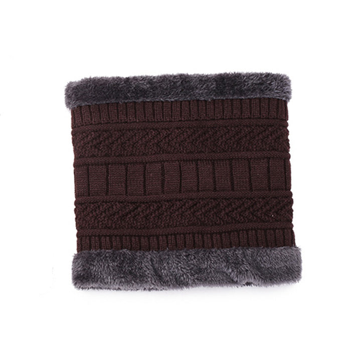 Knitted hat with scarf, 2-piece set, lined