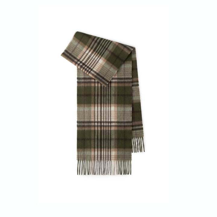 Wool scarf with check pattern, 180x30 cm