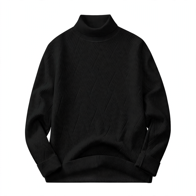Men's turtleneck sweater, lined, warm