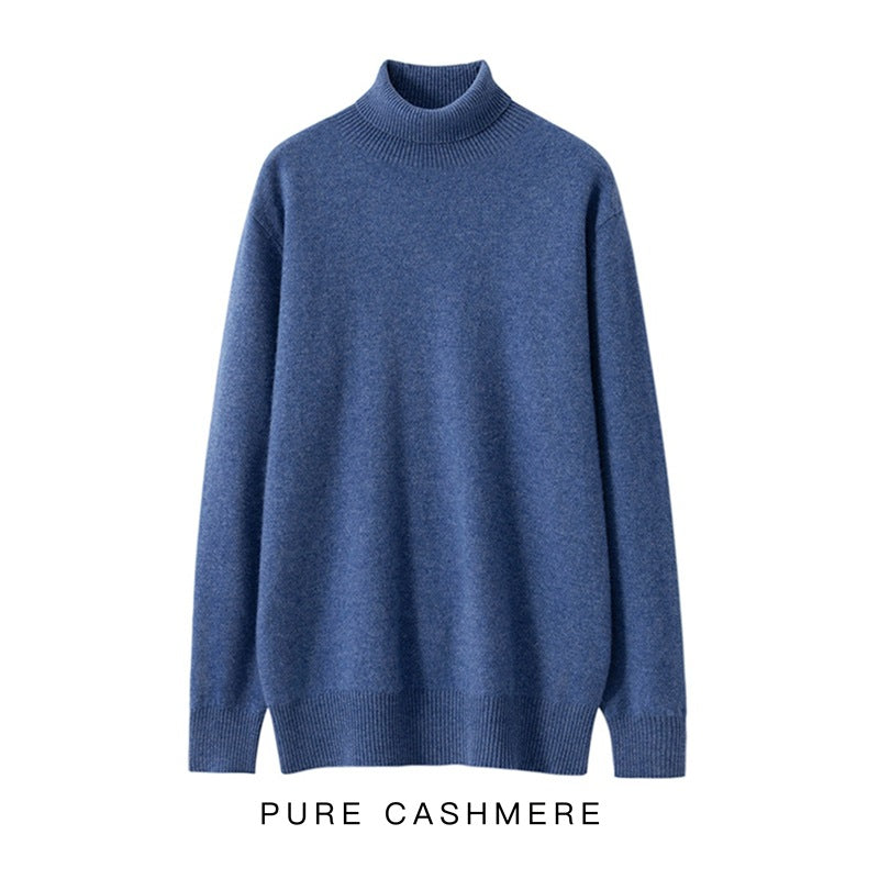 Men's turtleneck sweater made of pure wool, knitted