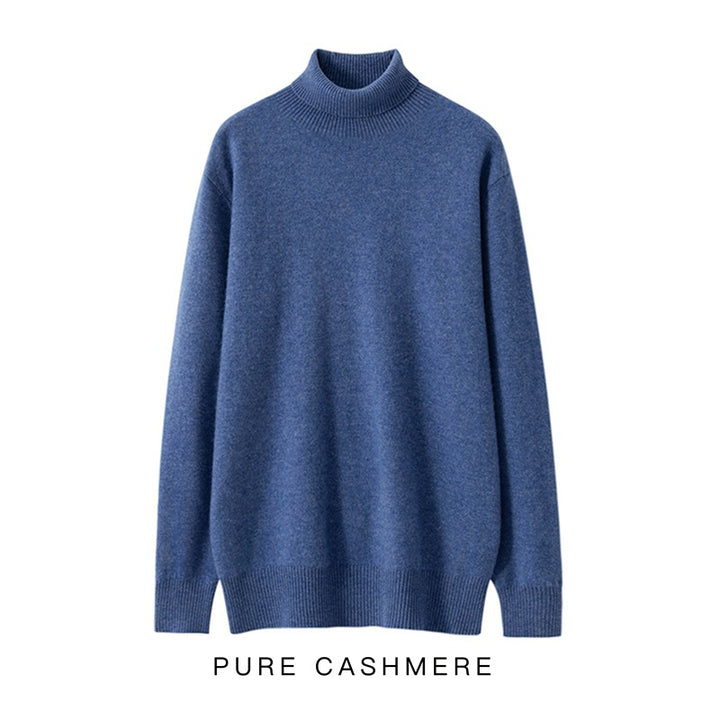 Men's turtleneck sweater made of pure wool, knitted