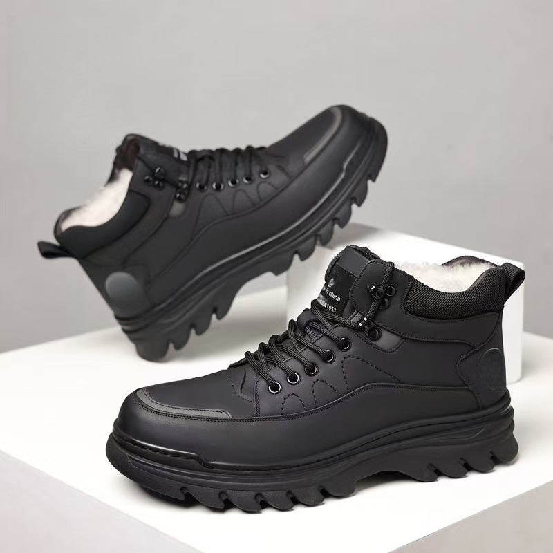 Padded men's winter boots, non-slip