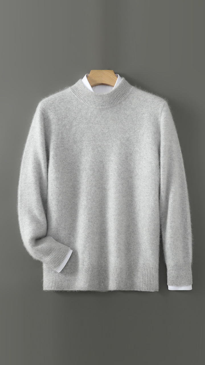 Men's Wool Sweater, Crew Neck, Solid Color, Business Casual