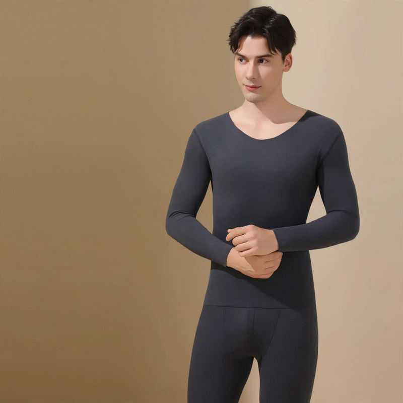Seamless thermal underwear set with double-sided brushing